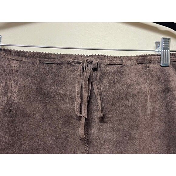 MARGARET GODFREY VINTAGE Brown Suede Skirt, Sz 8 - Picture 3 of 8